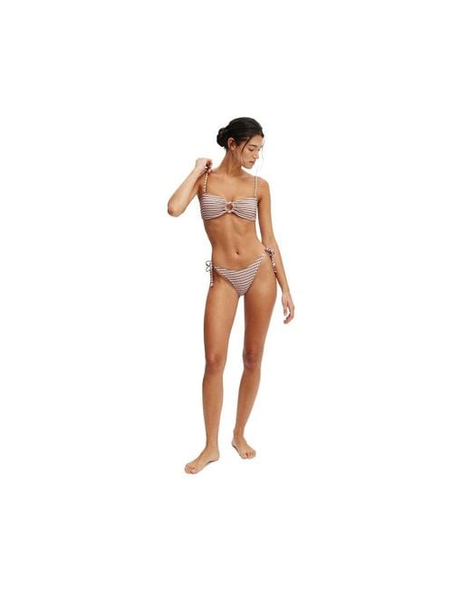Cotton On Brown Ring Front Bandeau Bikini Top