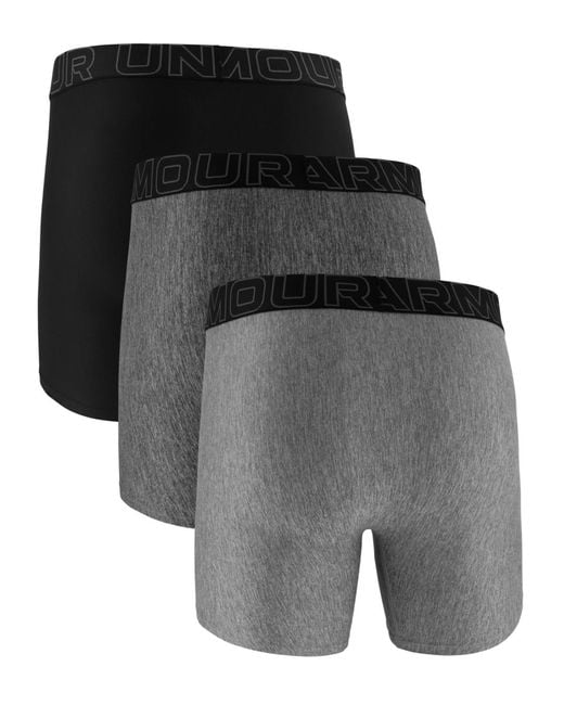 Under Armour Black 3-pack Performance Tech Solid 6" Boxer Briefs for men