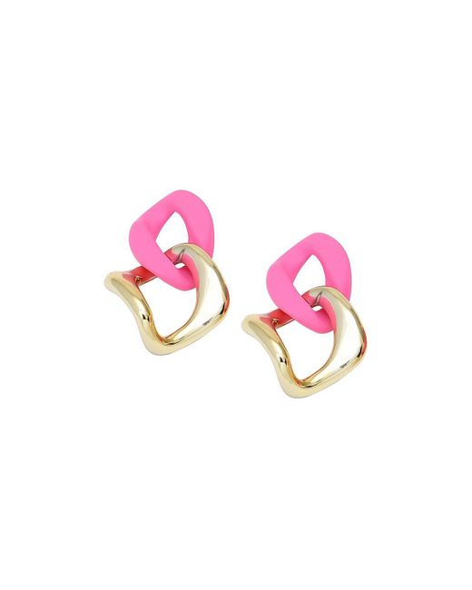 SOH Pink Chainlink Drop Earrings