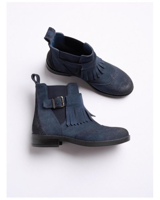 Celtic & Co. Blue Brogue Strap Chelsea Boot