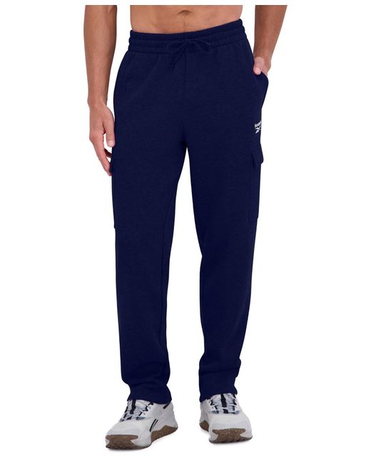 Reebok Blue Fleece Cargo Regular Fit Pants for men