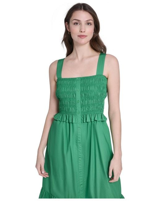 green eliza j dress Eliza J Women's Asymmetrical Ruffled-Neck Evening Gown - Green