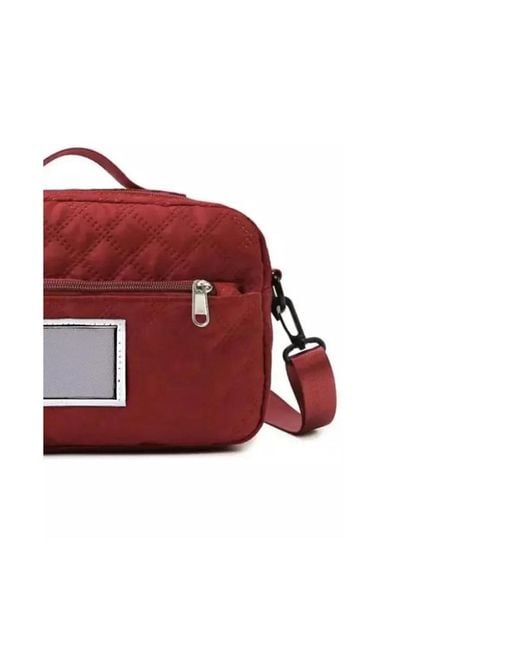 Batfox Red Three-dimensional Diamond Patterned Small Square Tote