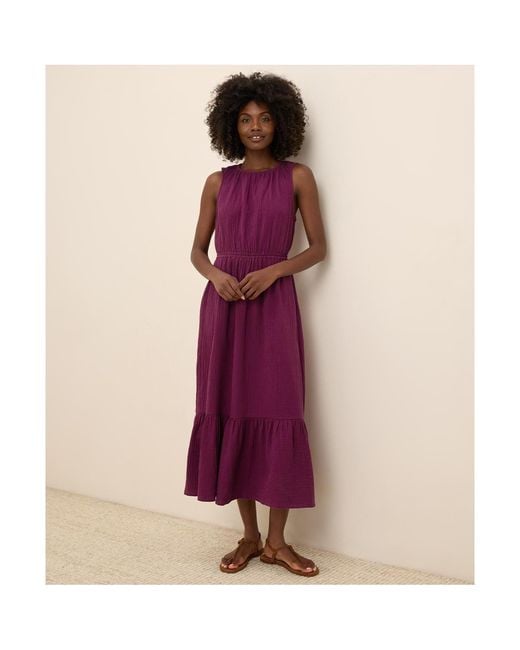 purple tiered midi dress Lavender Split Neck Puff Short Sleeve Tiered Midi Dress