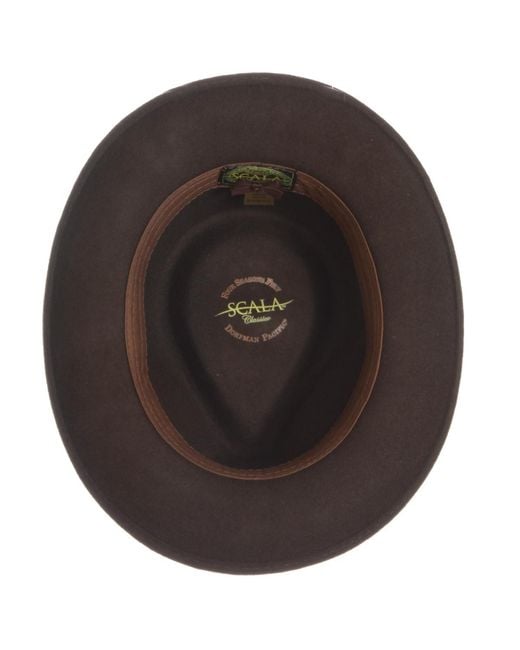 Scala Brown Felt Fedora Hat for men
