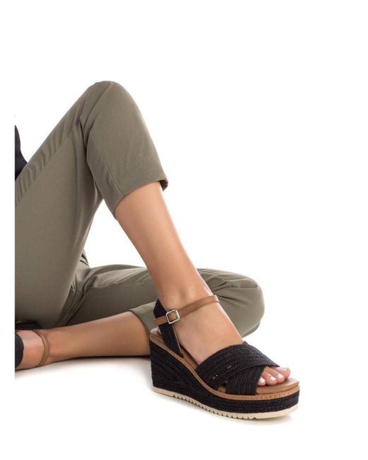 Xti Black Refresh Espadrille Sandals By