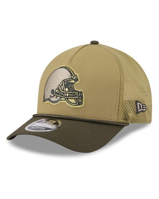 KTZ Green Cleveland Browns 2025 Salute To Service 9forty A-frame M-crown Adjustable Hat for men