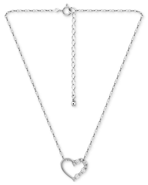 Giani Bernini Metallic Cubic Zirconia Half Heart Pendant Necklace
