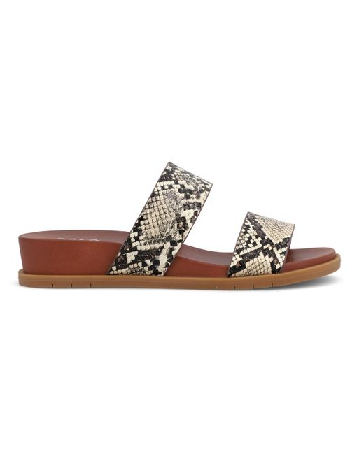 MIA Brown Yelena Wedge Slide Sandals