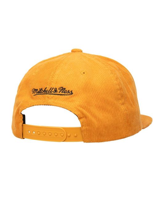 Mitchell & Ness Orange Houston Astros Corduroy Snapback Hat for men