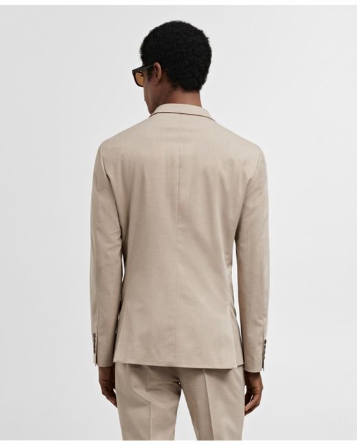 Mango Natural Super Slim-fit Stretch Fabric Suit Blazer for men
