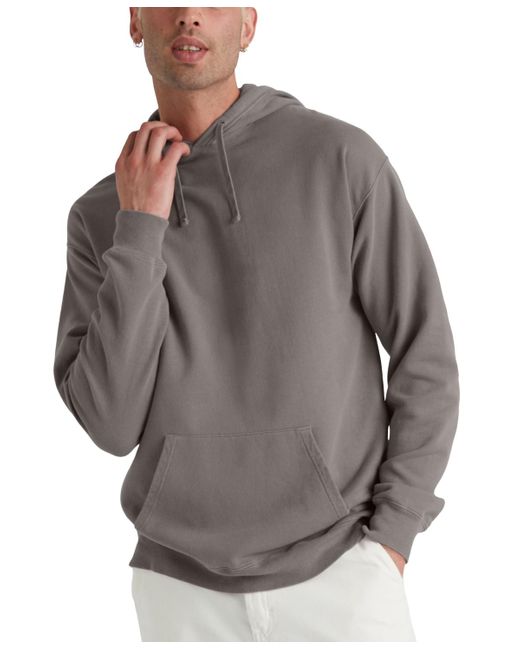 Hanes Gray Garment Dyed Fleece Hoodie for men