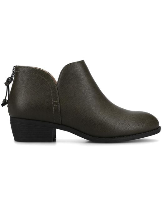 Journee Collection Black Livvy Side Split Ankle Booties