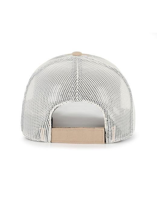 '47 Natural Washington Commanders Bonehide Trucker Structured Leather Applique Adjustable Hat for men