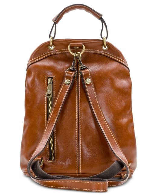 Patricia Nash Leather Woven Luzille Small Backpack in Tan (Brown