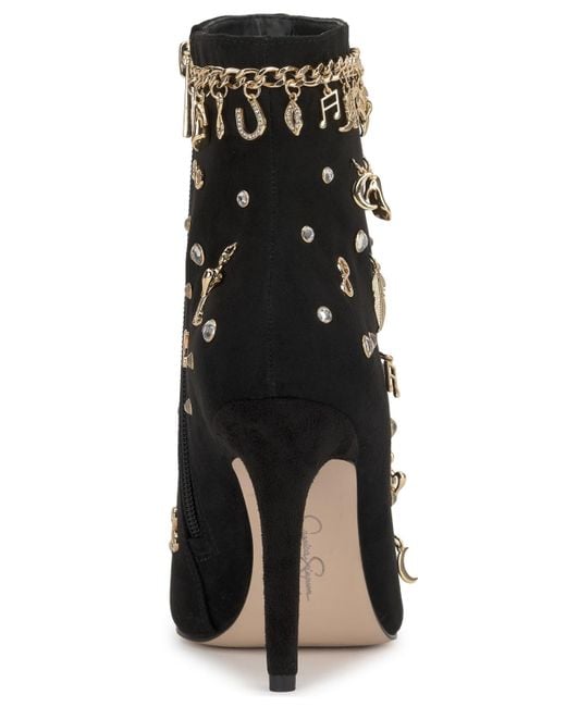 Jessica Simpson Black Anniversary Collection Lupire Stiletto Charm Dress Booties