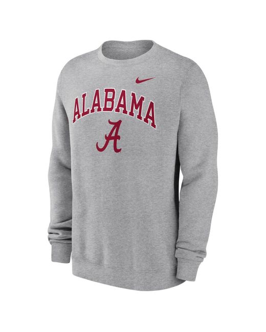 Nike Gray Alabama Crimson Tide Arch Pullover Sweatshirt for men