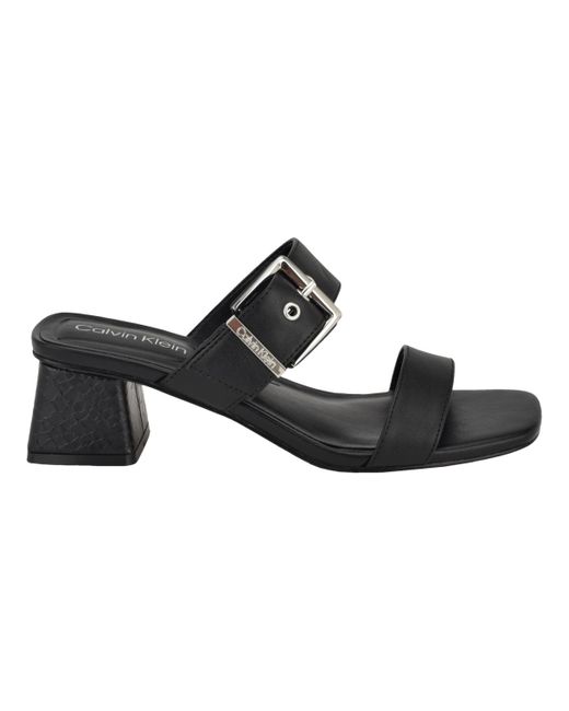 Calvin Klein Black Averie Slip-on Strappy Dress Sandals