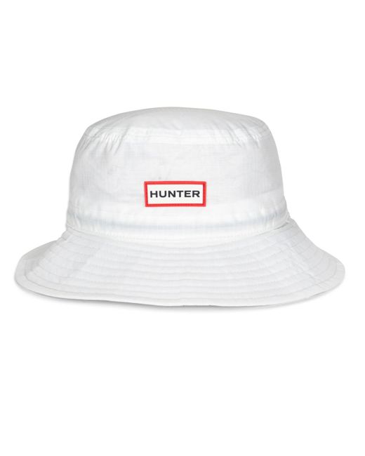 Hunter White Nylon Packable Bucket Hat