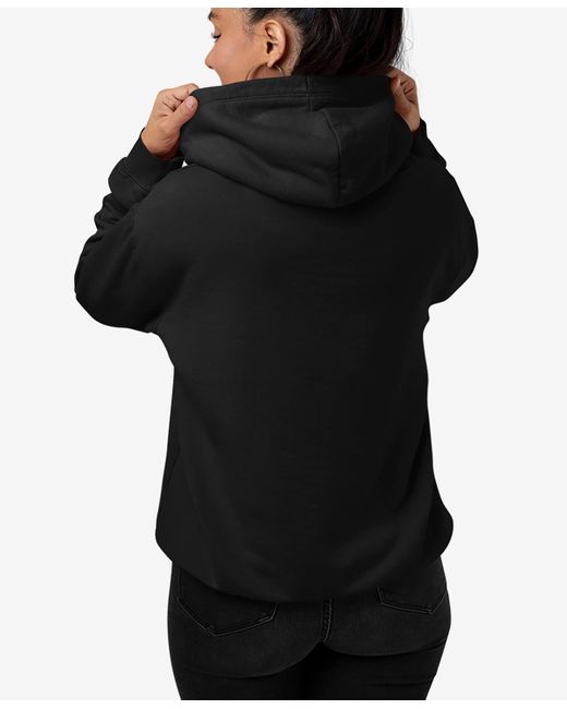 LA Pop Art Black Hooded Word Art Heart Notes Sweatshirt Top