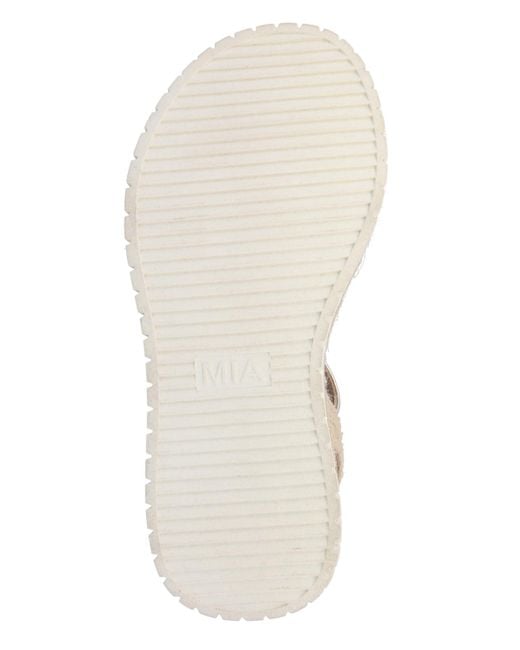 MIA Women's Metallic Yanis Round Toe Wedge Sandals