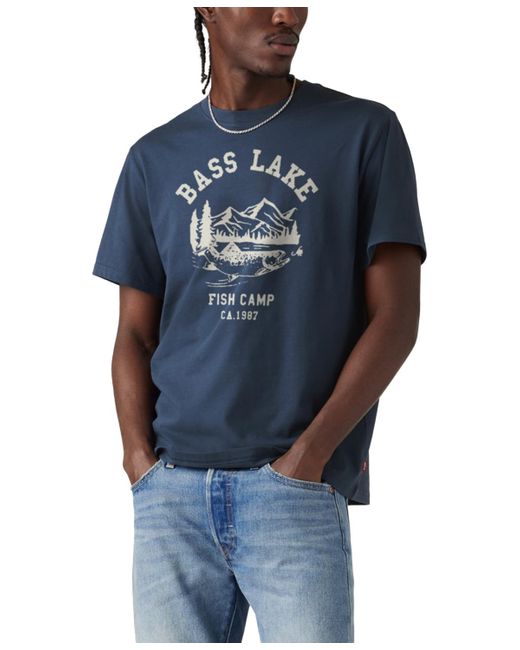 Levi's Blue Relaxed Fit Short Sleeve Graphic Crewneck T-shirt for men