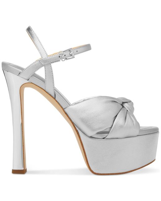 Michael Kors White Michael Elena Ankle-strap Platform Dress Sandals
