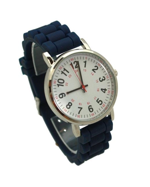 Olivia Pratt Gray Solid Silicone Bold Numbers Watch