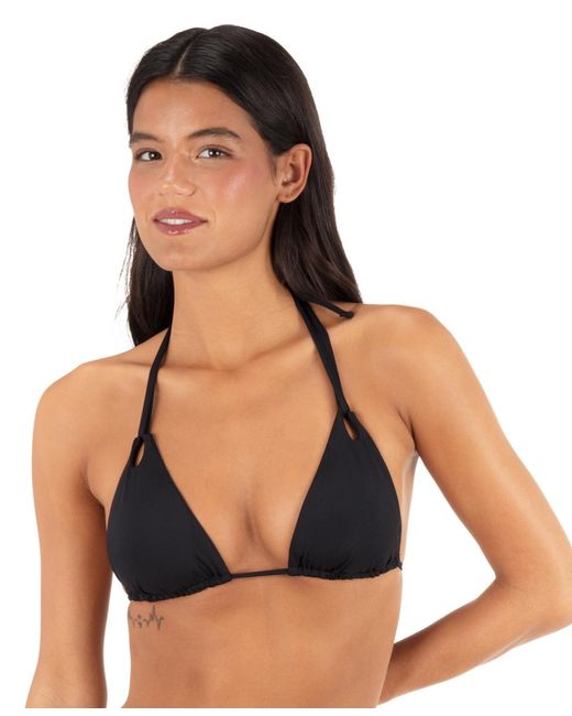 Hurley Black Solid Tri Bikini Top