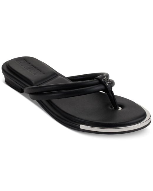 DKNY Black Clemmie Slip On Thong Flip Flop Sandals