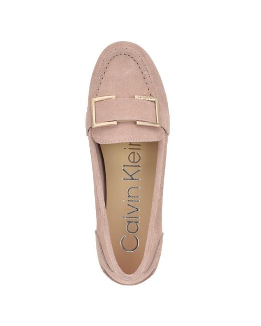 Calvin Klein Pink Lydia Embellished Slip-on Loafers