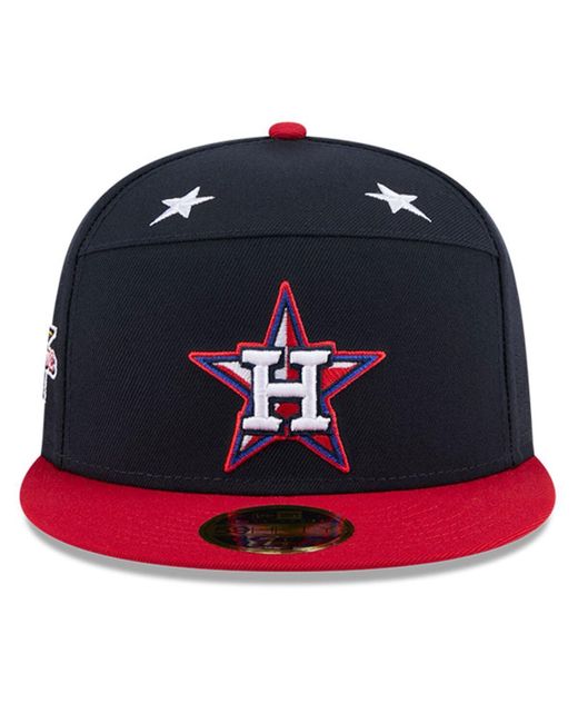 KTZ Blue Navy/red Houston Astros 2025 Mlb All-star Game Workout Side Patch 59fifty Fitted Hat for men
