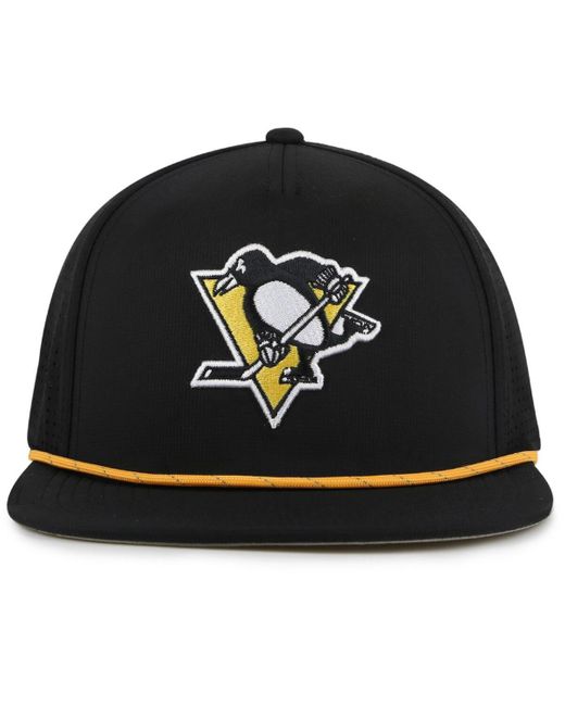 American Needle Black Pittsburgh Penguins Buxton Pro Tech Adjustable Hat for men