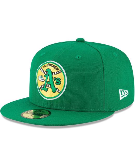 KTZ Green Oakland Athletics Cooperstown Collection Wool 59fifty Fitted Hat for men