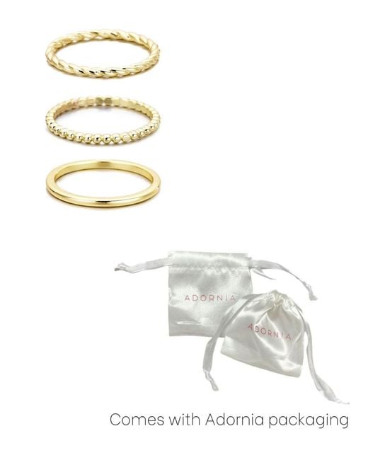 Adornia Metallic Plated Thin Stacking Band Set