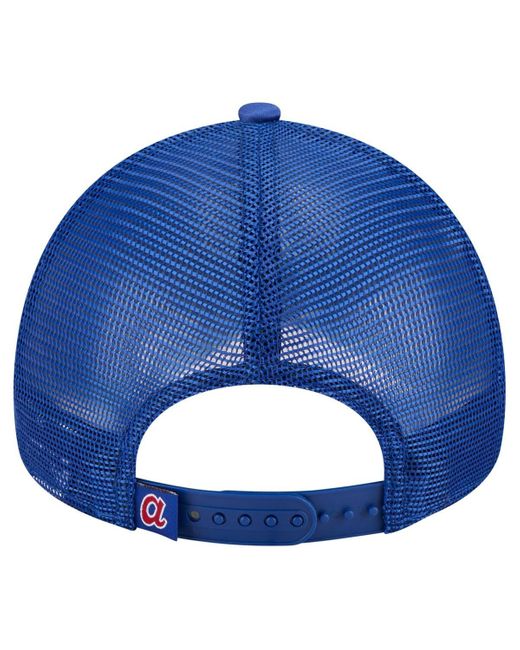 KTZ Blue White/royal Atlanta Braves Trucker A-frame 9forty Adjustable Hat for men