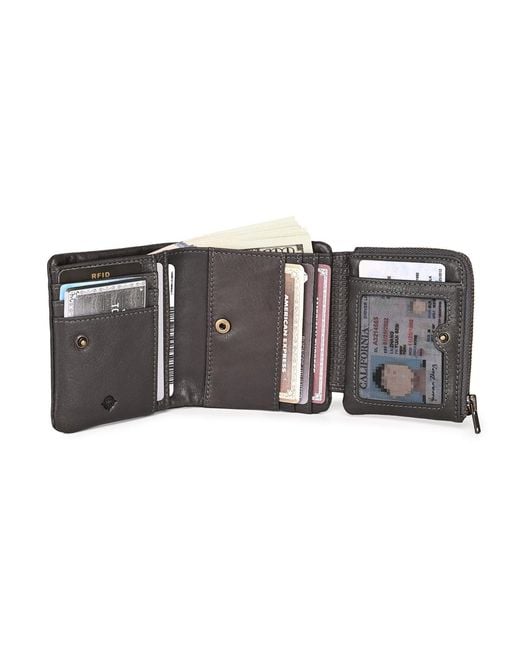 Old Trend Gray Clover Trifold Wallet