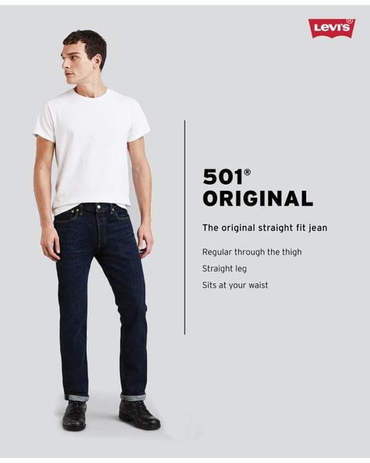 Levi's Multicolor 501 Original Fit Button Fly Non-stretch Jeans for men
