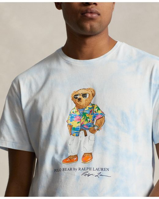 Polo Ralph Lauren White Classic-fit Polo Bear Tie-dye T-shirt for men
