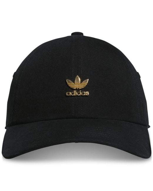adidas Originals Metallic logo Relaxed Cap in Black Lyst