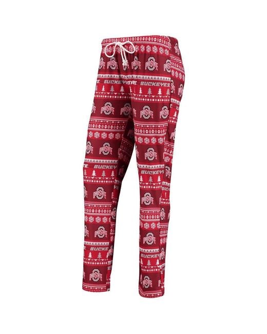 Concepts Sport Red 2-piece Ohio State Buckeyes Holiday Long Sleeve Top And Pants Sleep Set