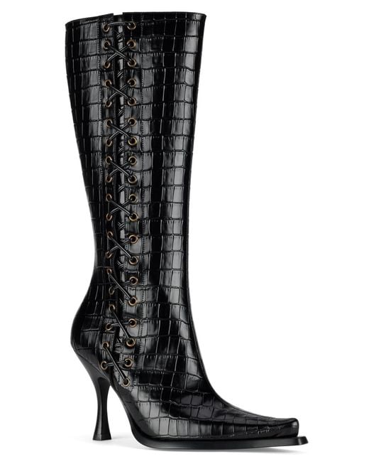 Jeffrey Campbell Women's Black Stunna Knee-high Dress Boots