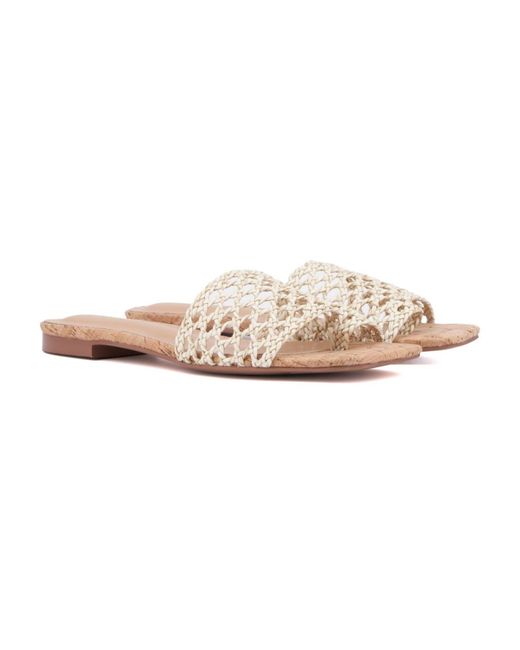 TORGEIS White Bronze Flat Sandal