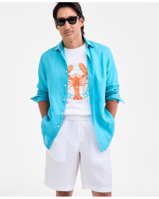 Club Room Blue 100% Linen Shirt for men