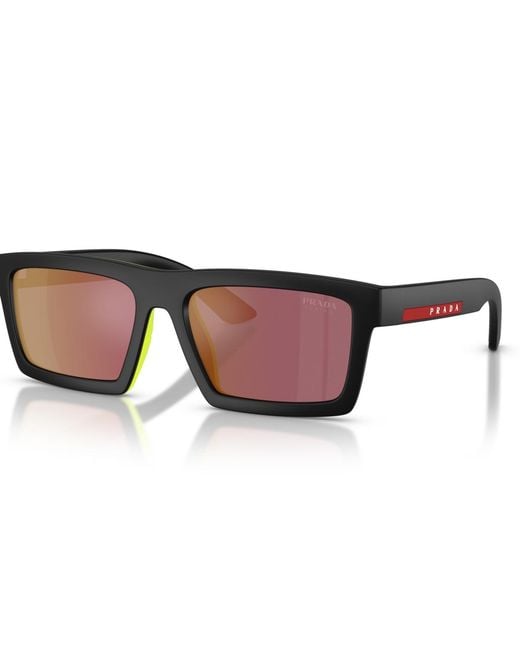 Prada Linea Rossa Brown Large Sunglasses for men