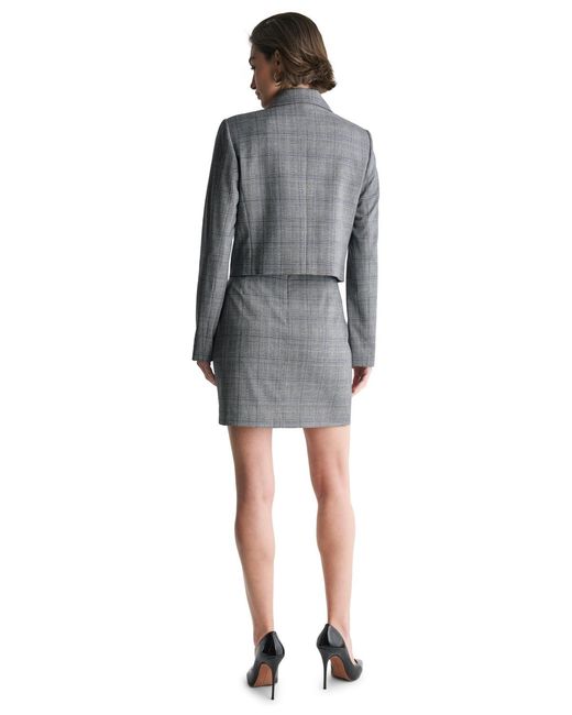 BCBGMAXAZRIA Gray Four-button Round-collar Jacket