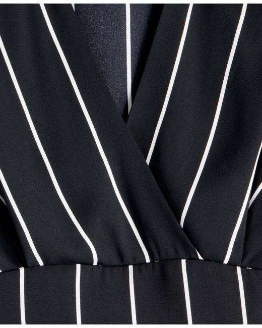INC International Concepts White Multi-stripe Surplice-neck Midi Dress
