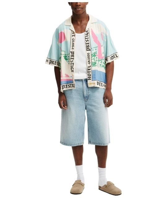 Cotton On White Cabana Short Sleeve Shirt for men