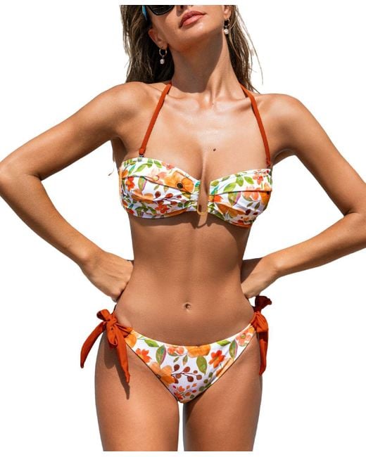 CUPSHE Orange Reversible Bikini Set