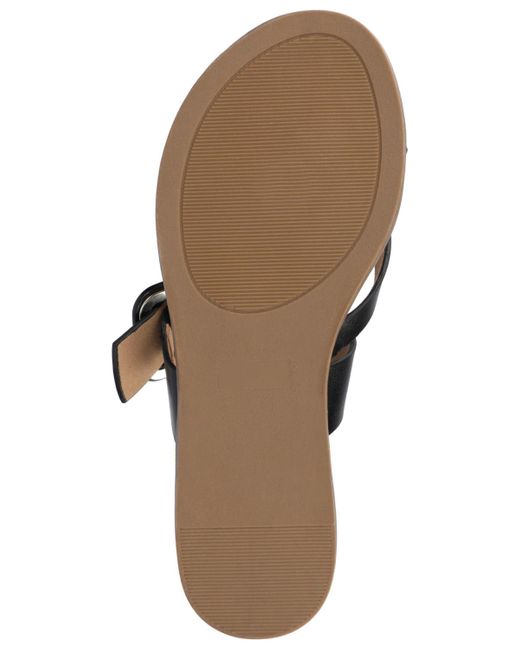 Journee Collection Black Layra Strappy Buckle Flat Sandals